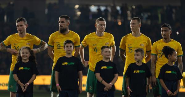 Socceroos anthem line up v Ecuador