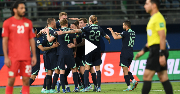 Socceroos edge out Palestine clash to stay perfect in World Cup qualifying
