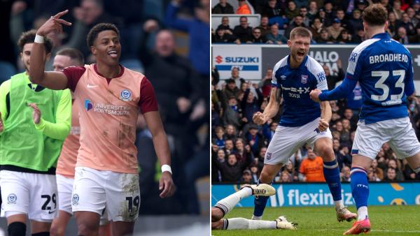 Kusini Yengi and Cameron Burgess celebrate goals 