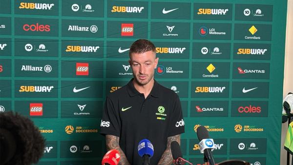 Adam Taggart at Subway Socceroos presser on Monday 17 March