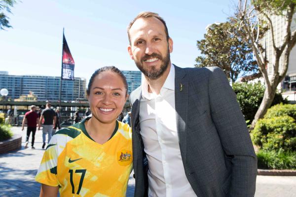 FIFA Women's World Cup Trophy Tour_Kyah Simon_Mark Schwarzer