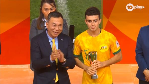 Alex Badalado claims the tournament's Most Valuable Player Award