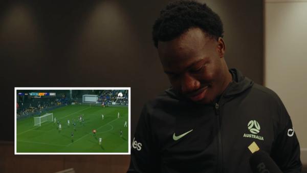 Nestory Irankunda discusses thought process after scoring second CommBank Socceroos goal