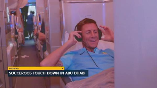 Socceroos arrive in Abu Dhabi
