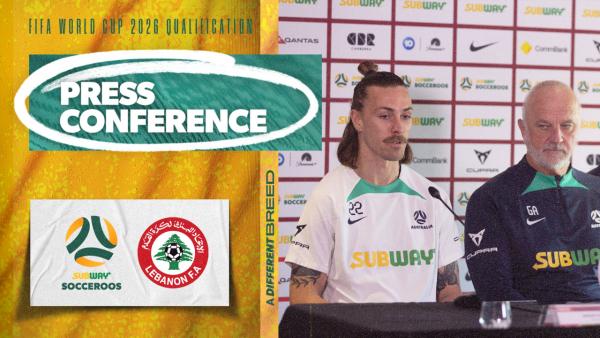 Jackson Irvine & Graham Arnold | Pre Match Press Conference | Subway Socceroos v Lebanon