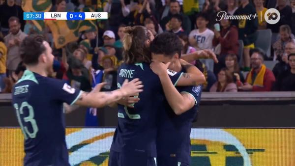 GOAL: Emotions are high for debutant scorer John Iredale | Lebanon v Subway Socceroos