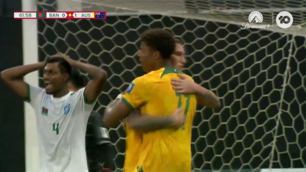 GOAL: Kusini Yengi doubles Australia's advantage
