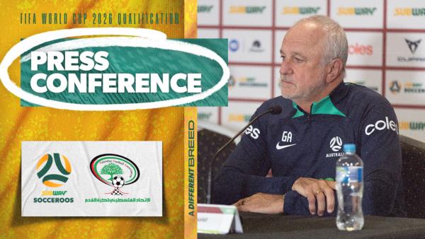 Graham Arnold & Connor Metcalfe: Pre-Match Press Conference | Subway Socceroos v Palestine