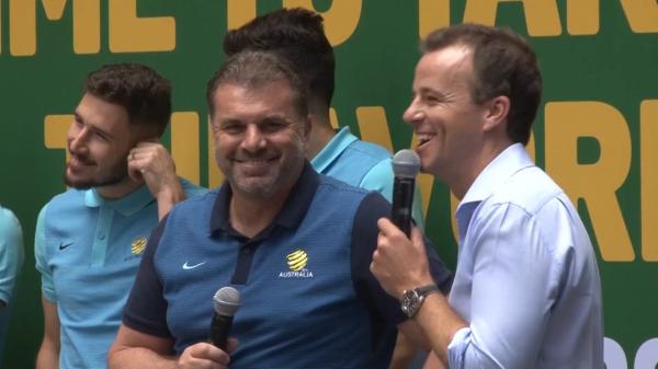 Ange speaks as Socceroos celebrate in Sydney