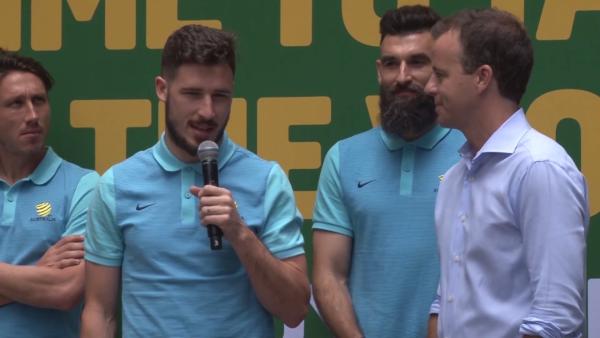 Leckie speaks as Socceroos celebrate in Sydney
