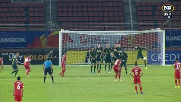 GOAL: Marhoon - Bahrain equalise with the last kick of the half