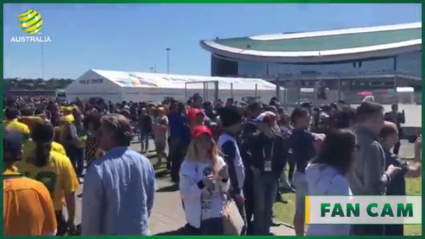 Socceroos fans outside Kazan Arena
