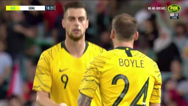 Martin Boyle scores his first ever goal for the Caltex Socceroos