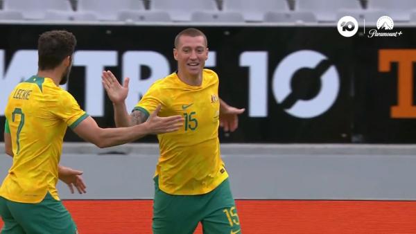 GOAL: Mitch Duke gives Australia the lead
