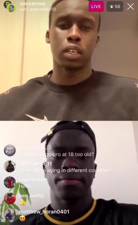 Thomas Deng & Awer Mabil Live Split Screen