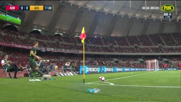 The Caltex Socceroos go close early