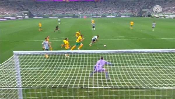 SAVE: Mathew Ryan gets down quickly