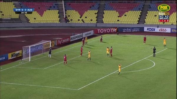 Leckie blasts it over the bar