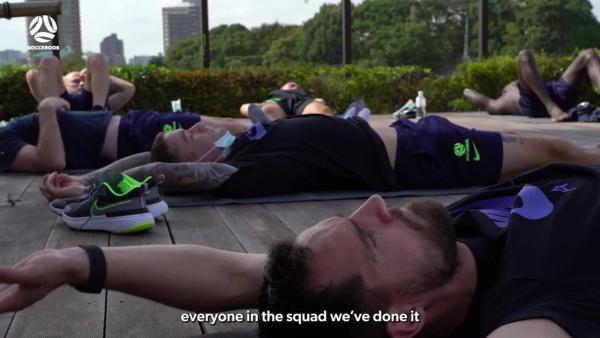 The Socceroos' relaxing yoga session