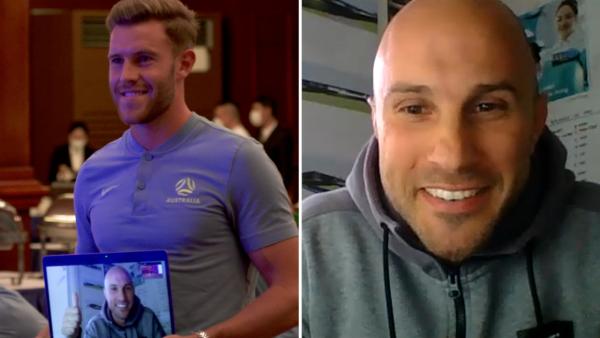 Mark Bresciano presents Callum Elder's Socceroos cap | FIFA World Cup Qualifiers