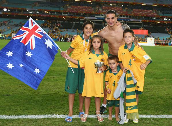 Cahill celebrates the 2015 AFC Asian Cup success