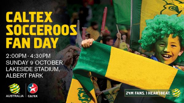 Caltex Socceroos fans can meet the players at the team's Fan Day on Sunday in Melbourne.