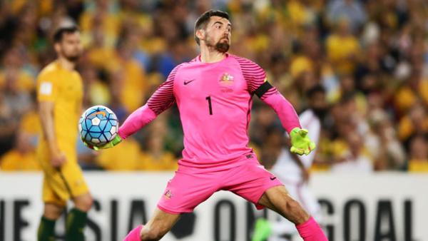 Mat Ryan made some crucial stops in Australia's 2-0 win over UAE on Tuesday night.