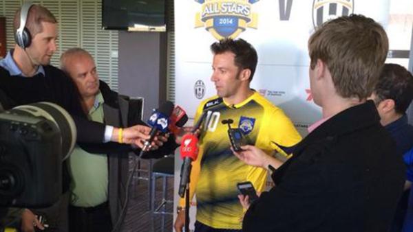 Alessandro Del Piero addresses media following Foxtel A-League All Stars training.