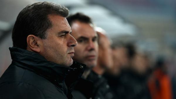 Socceroos coach Ange Postecoglou alongside assistant Ante Milicic.