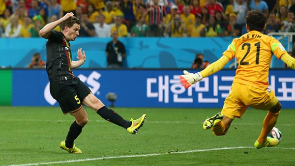 Belgium's Jan Vertonghen scored the winner against South Korea in Group H.