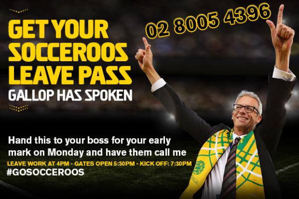Make the most of David Gallop's leave pass and get to the game early on Monday night!