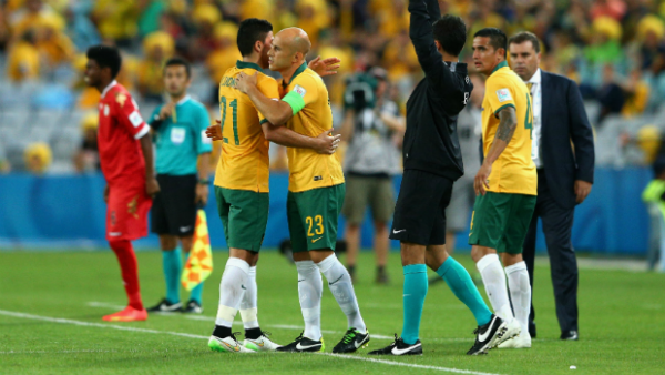 Mark Bresciano replaces Massimo Luongo in the Socceroos' win over Oman.