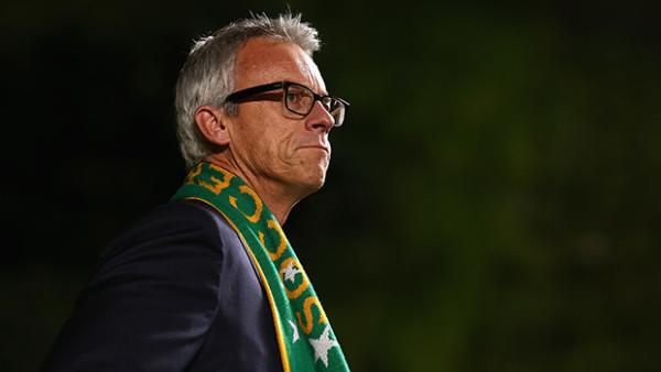 FFA CEO David Gallop watches the Socceroos in action during their friendly with Croatia.