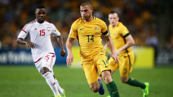 James Troisi starred in Australia's 2-0 win over UAE in Sydney on Tuesday night.