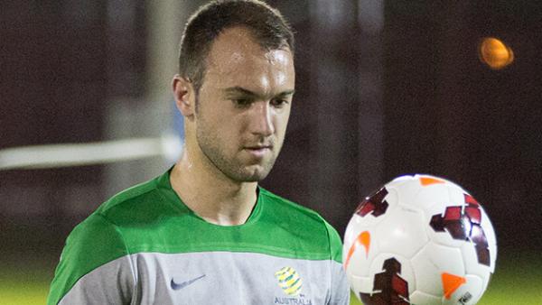 Franjic during a Socceroos training session in Abu Dhabi.