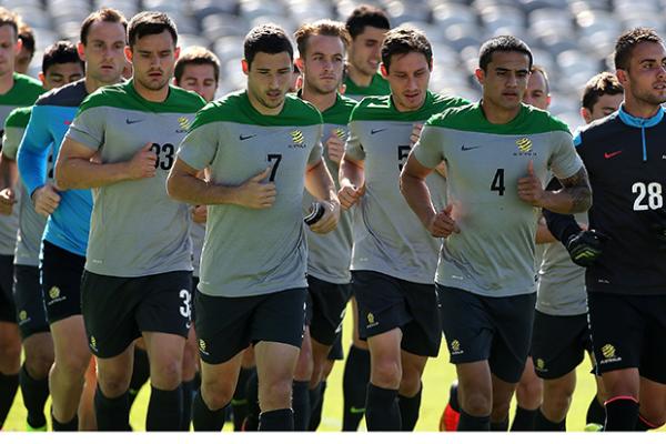 The Socceroos were put through a gruelling session on the Central Coast.
