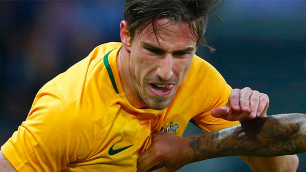 Defender Milos Degenek in his Caltex Socceroos debut against England.