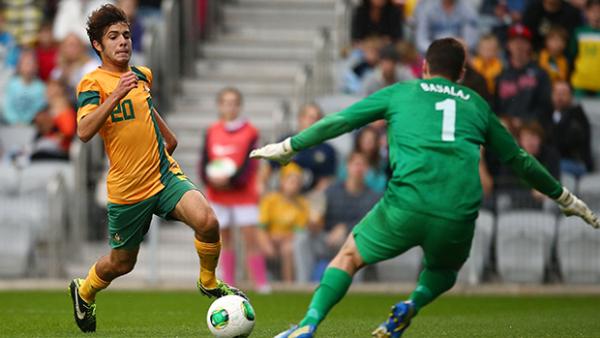 Daniel De Silva in action for the Young Socceroos against New Zealand in June last year.