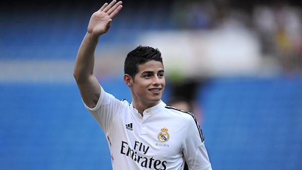 Rodriguez is offiicially unveiled as a Real Madrid player.