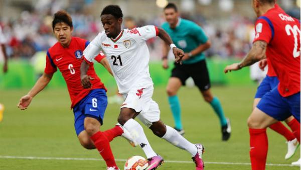 Mohsin Al Khaldi glides past South Korea's defence on Saturday.