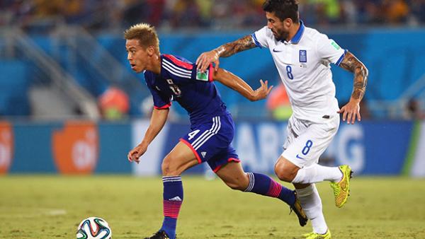 Keisuke Honda during Japan's 0-0 draw with Greece.