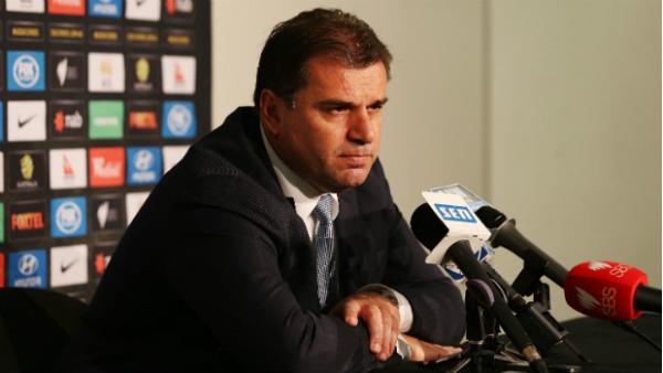 Ange Postecoglou at last week's Socceroos squad announcement.