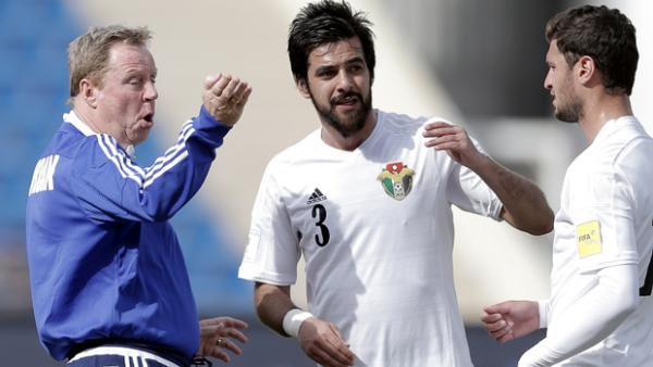 Harry Redknapp gives instructions to his players during their big win over Bangladesh.