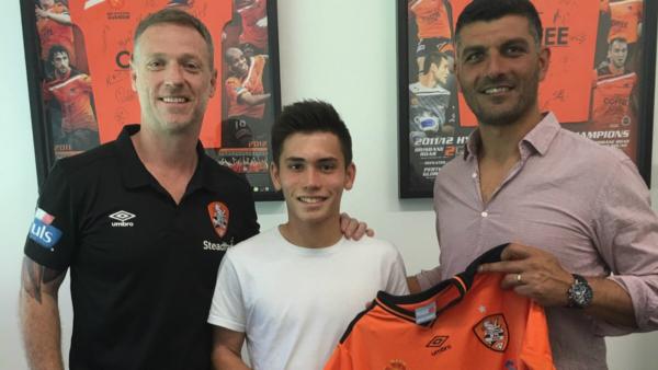 Brisbane Roar unveil new signing Joe Caletti.