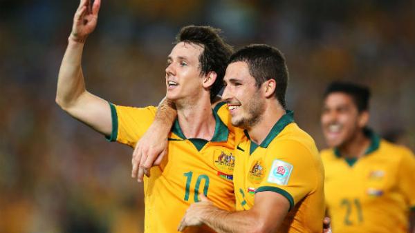 Robbie Kruse celebrates scoring in the 2015 Asian Cup.