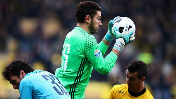 Goalkeeper Brad Jones makes a save for Feyenoord in the Eredivisie.