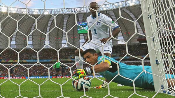 Honduras goalkeeper Noel Valladares was credited with an own-goal courtesy of FIFA's new goal line technology.