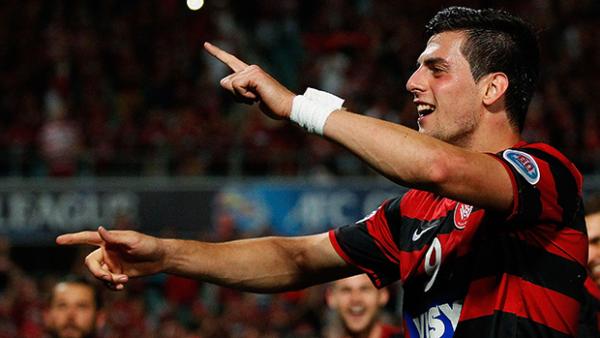 Tomi Juric celebrates his decisive goal in the AFC Champions League final.