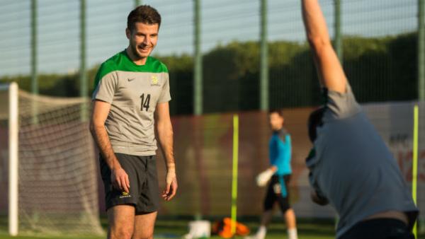 Terry Antonis in camp with the Olyroos at the U-23 Championship in Doha.