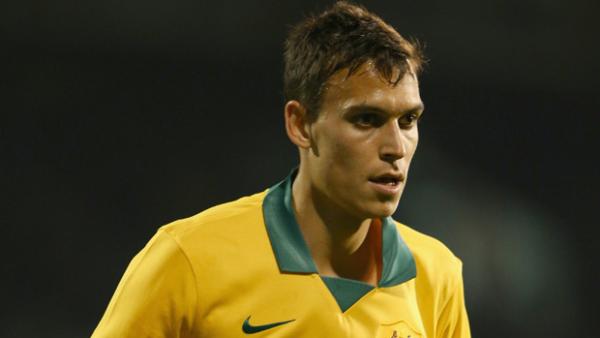 Trent Sainsbury in action for the Socceroos  against Saudi Arabia.